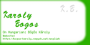 karoly bogos business card