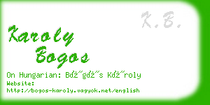 karoly bogos business card